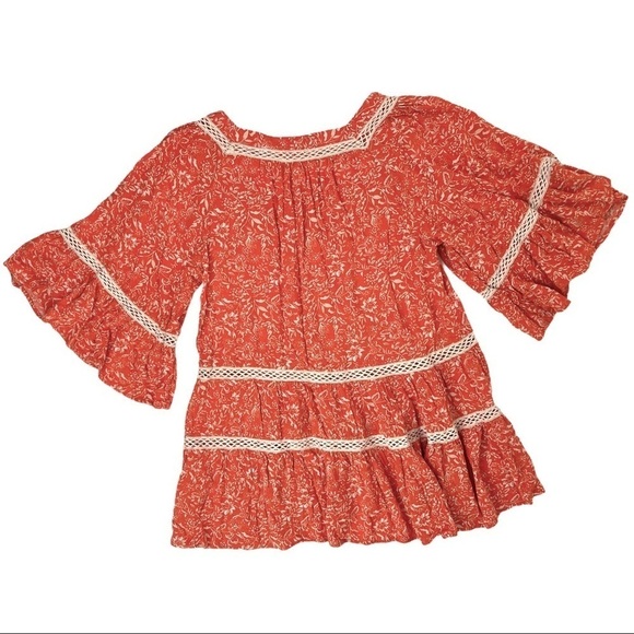 Free People Boho Peasant Flowy Floral Top - Picture 6 of 6